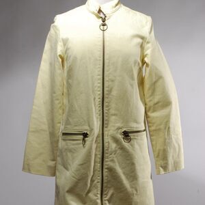 Free People Yellow Twill Cotton Zip-Front Coat Size M